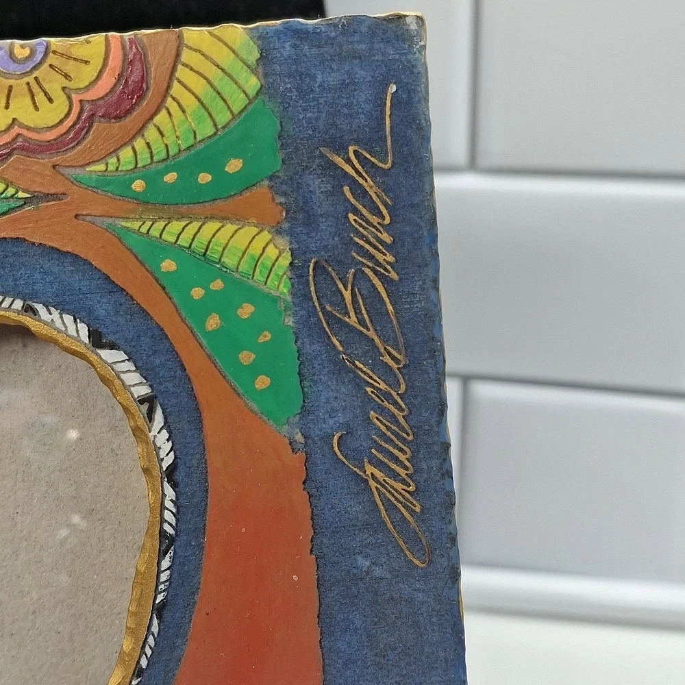 Laurel Burch handpainted picture frame excellent condition 9x7